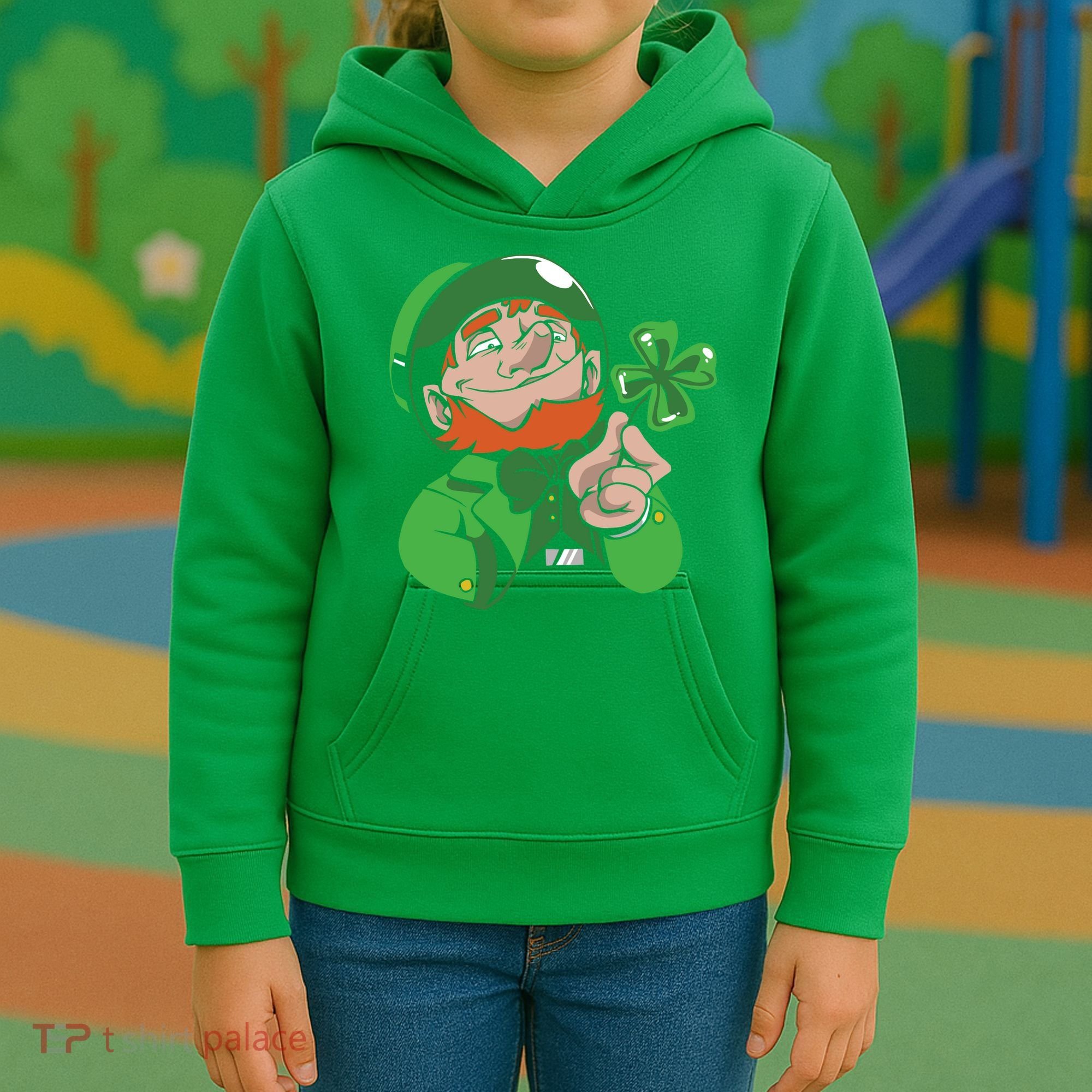 Leprechaun Four Leaf Kids Hoodie