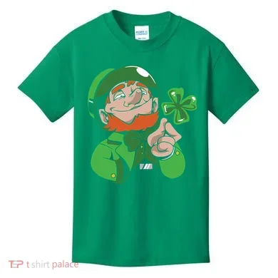 Leprechaun Four Leaf Kids T-Shirt