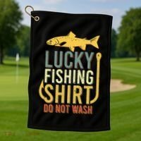Lucky Fishing Golf Towel thumb 1
