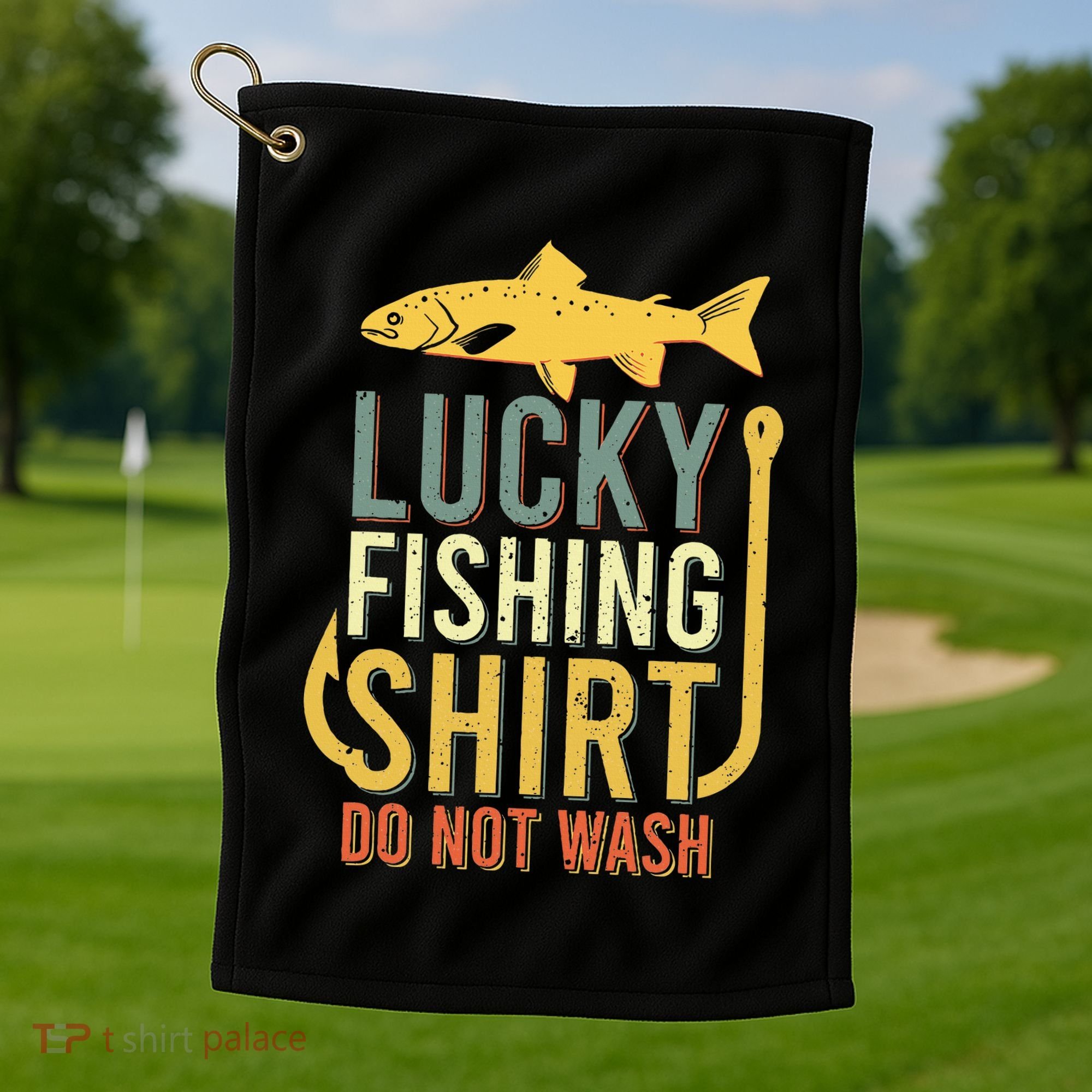 Lucky Fishing Golf Towel