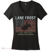 Lane Frost Legends Live Together Rodeo Lover Women's V-Neck T-Shirt thumb 0