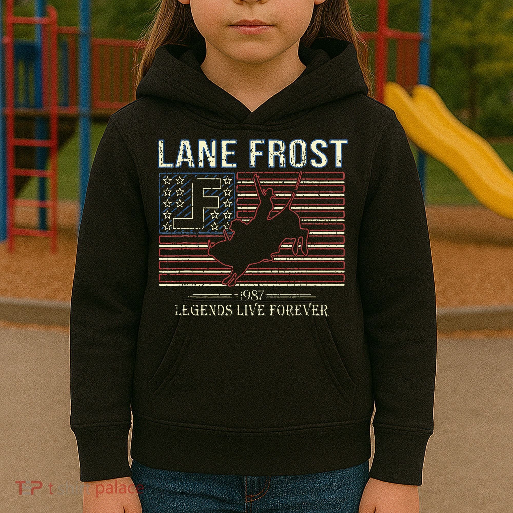 Lane Frost Legends Live Together Rodeo Lover Kids Hoodie