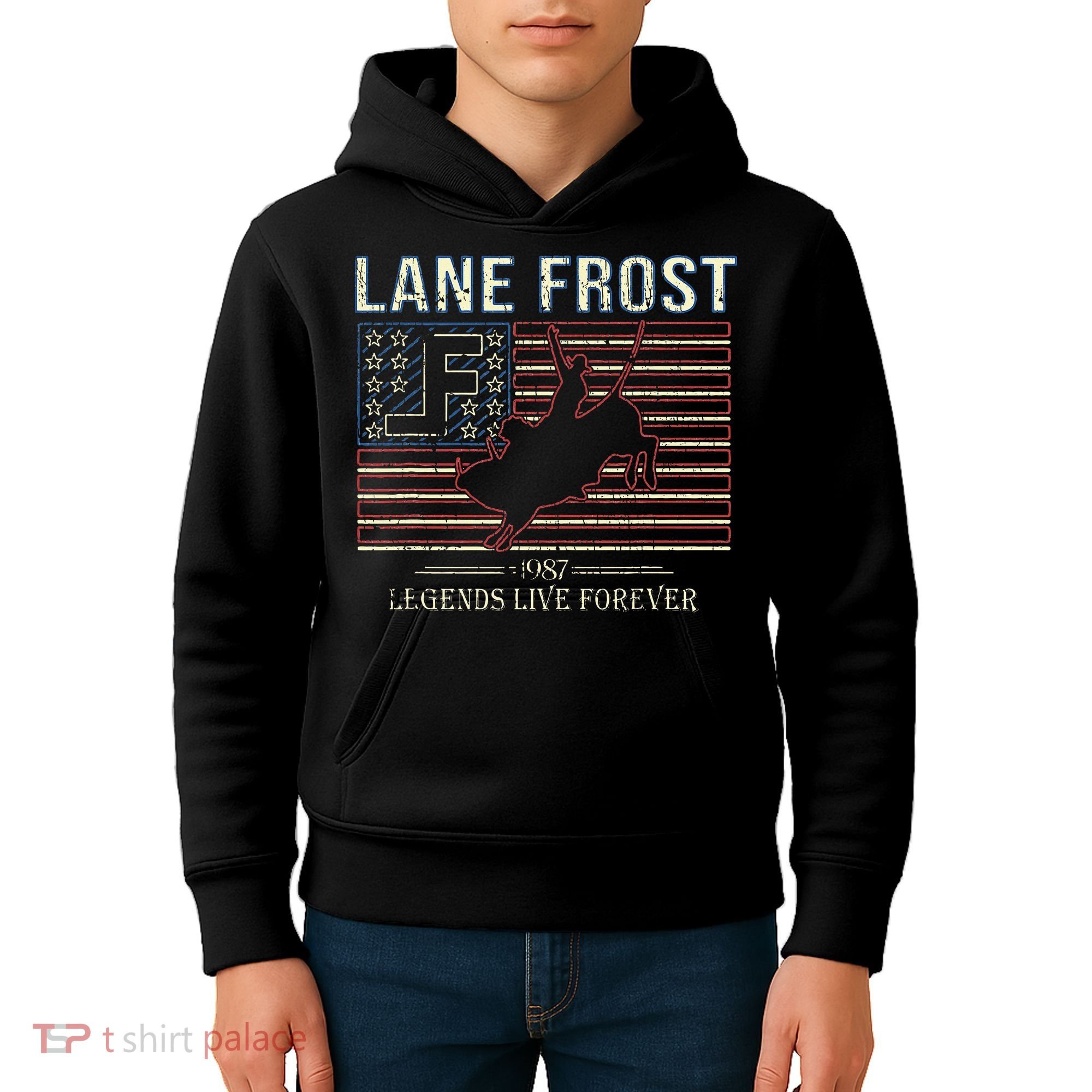 Lane Frost Legends Live Together Rodeo Lover Kids Hoodie
