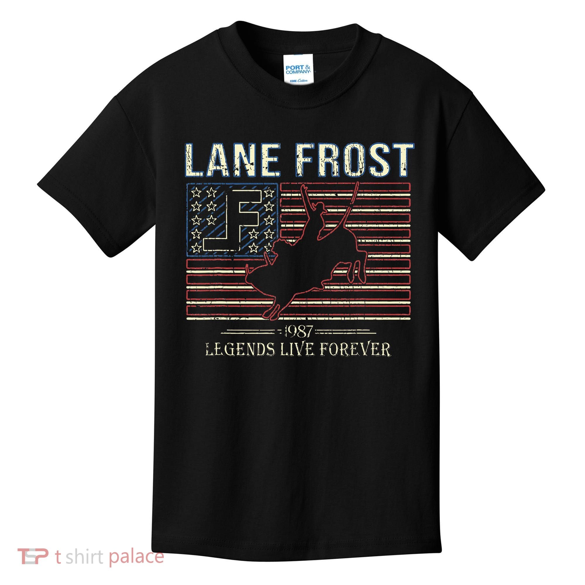 Lane Frost Legends Live Together Rodeo Lover Kids T-Shirt