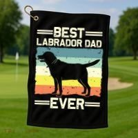 Labrador For Men Dad Black Lab Yellow Labrador Retriever Golf Towel thumb 1