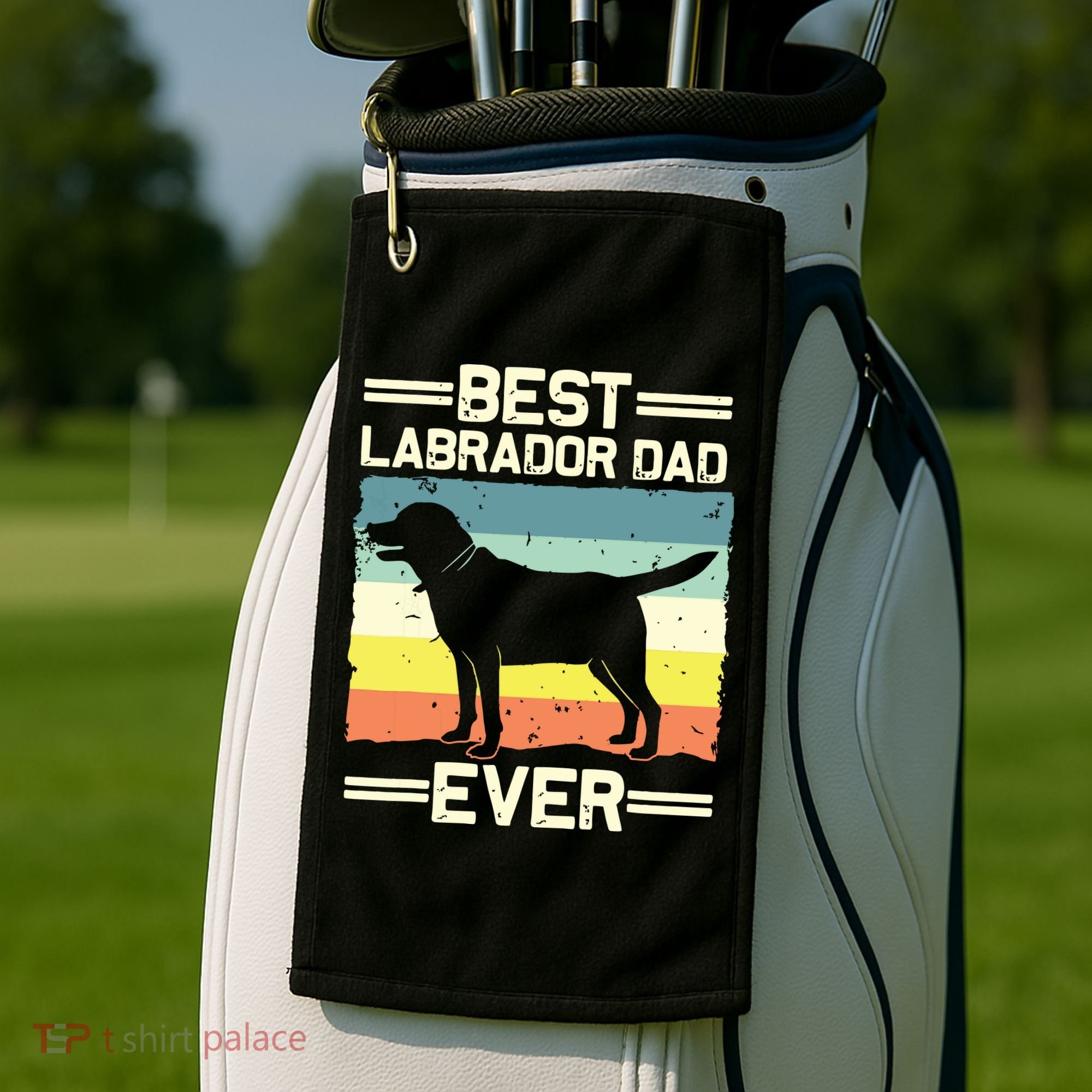 Labrador For Men Dad Black Lab Yellow Labrador Retriever Golf Towel