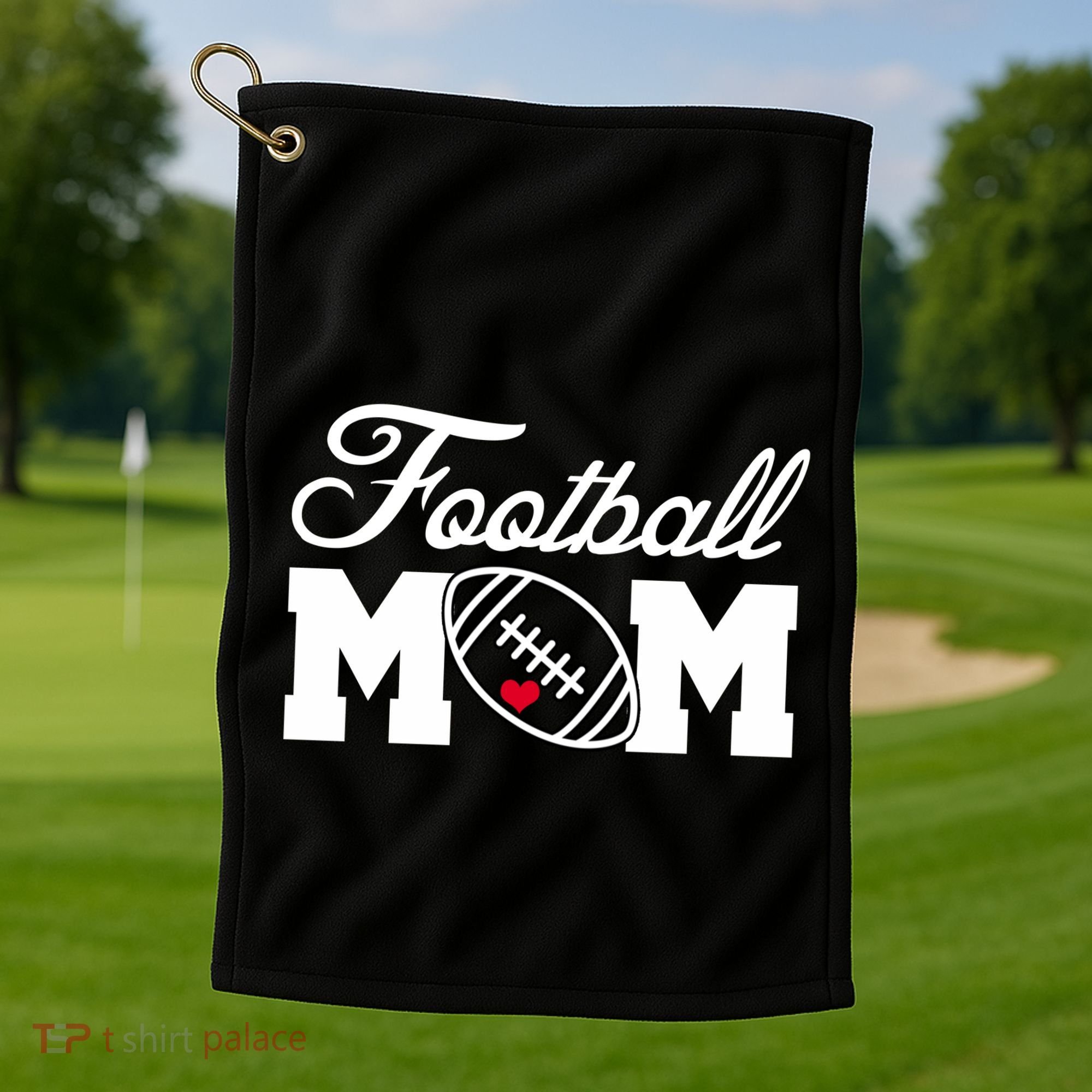 Love Football Mom Cute Gameday Golf Towel