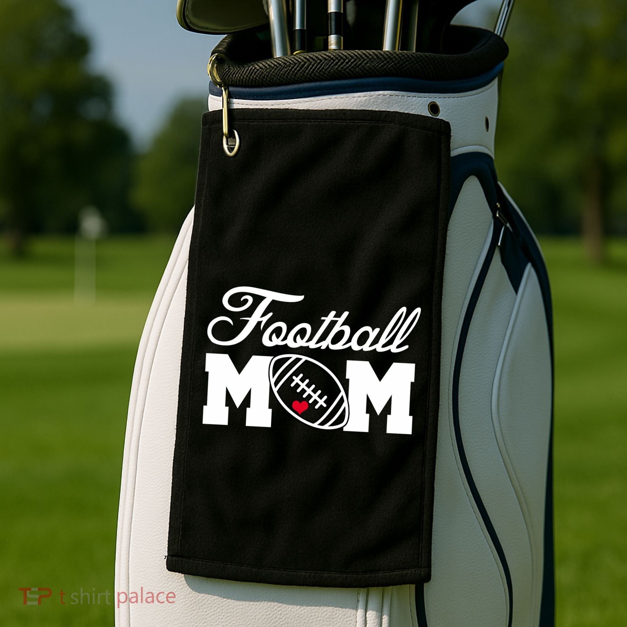 Love Football Mom Cute Gameday Golf Towel