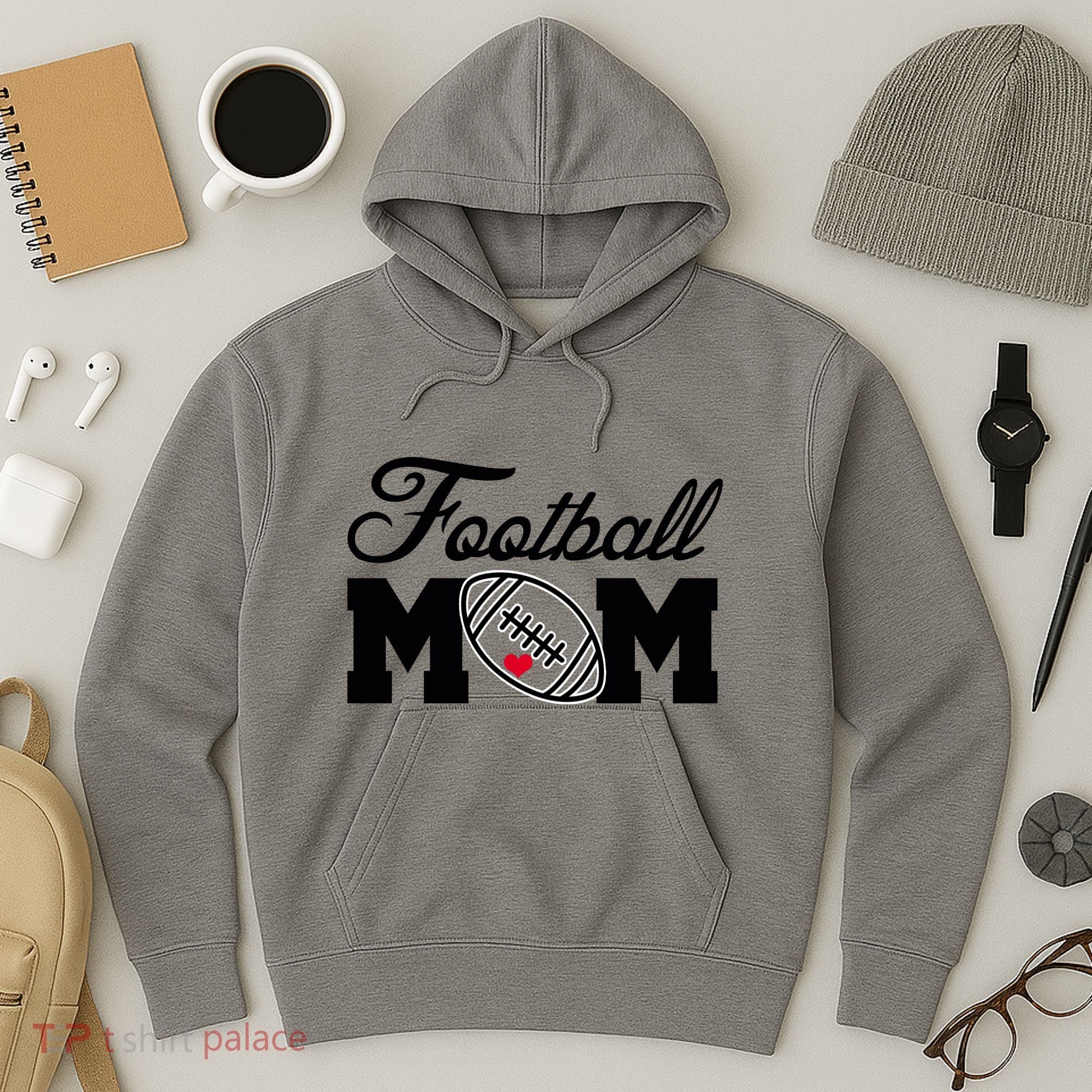 Love Football Mom Cute Gameday Hoodie