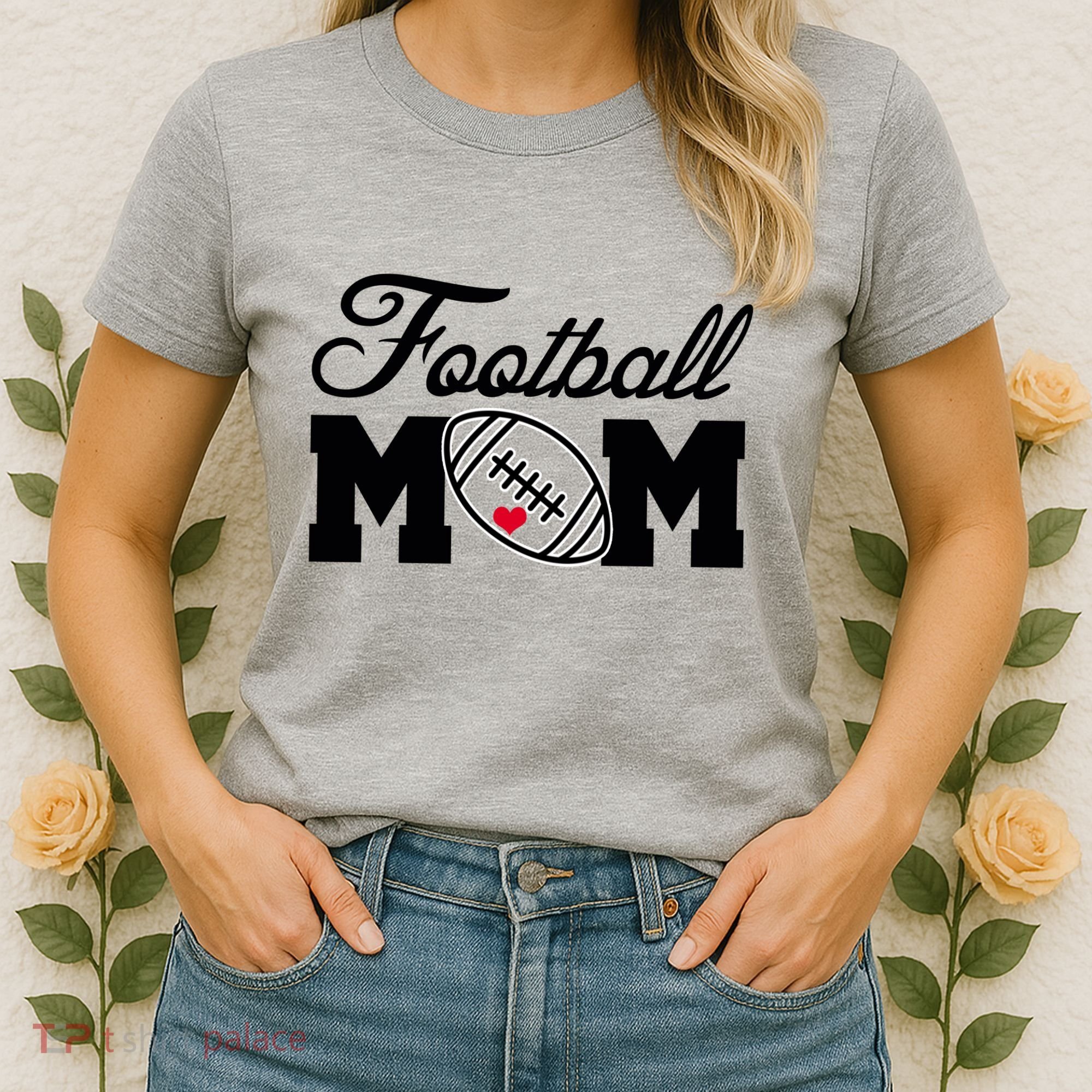 Love Football Mom Cute Gameday Women's T-Shirt