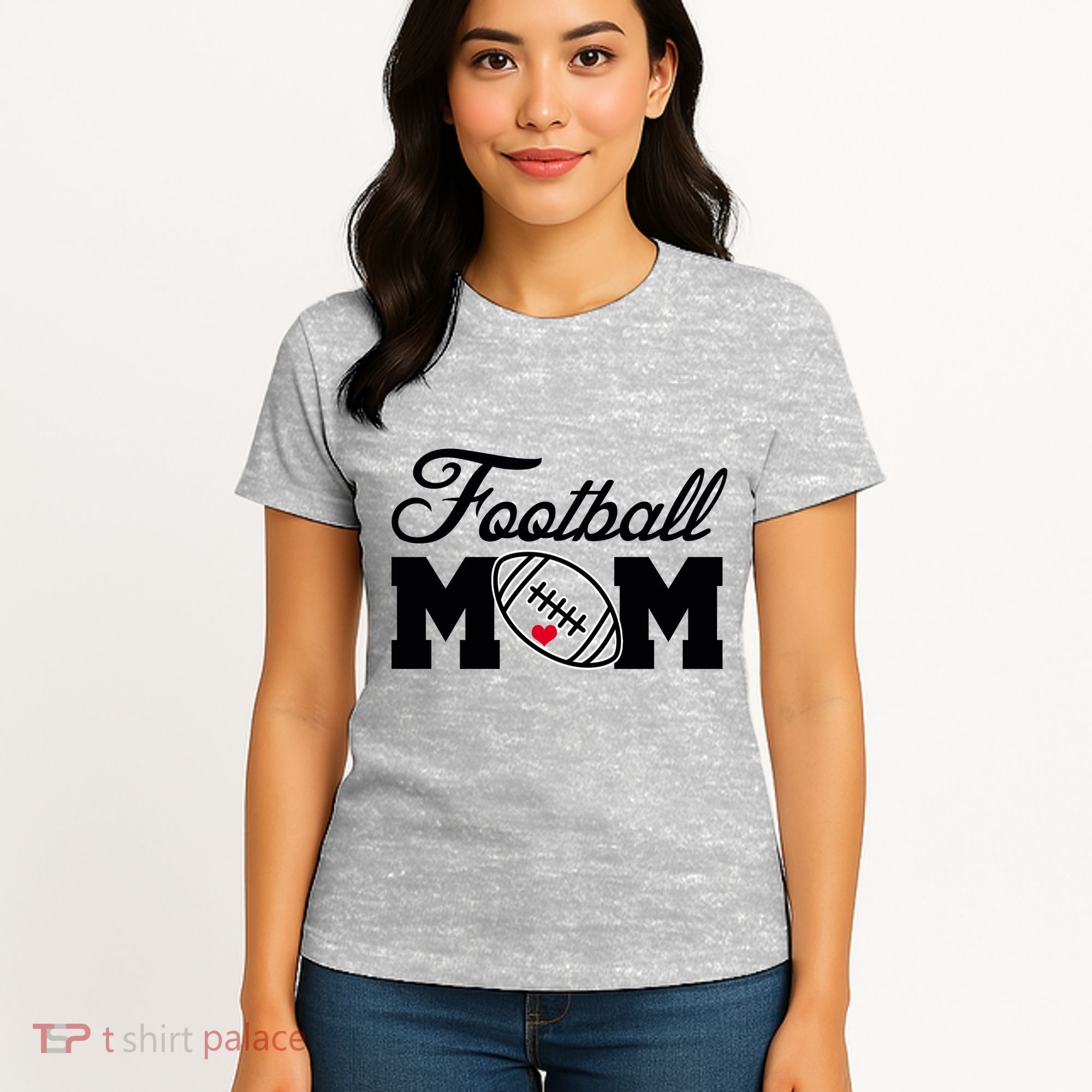 Love Football Mom Cute Gameday Women's T-Shirt