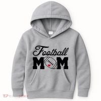 Love Football Mom Cute Gameday Kids Hoodie thumb 0