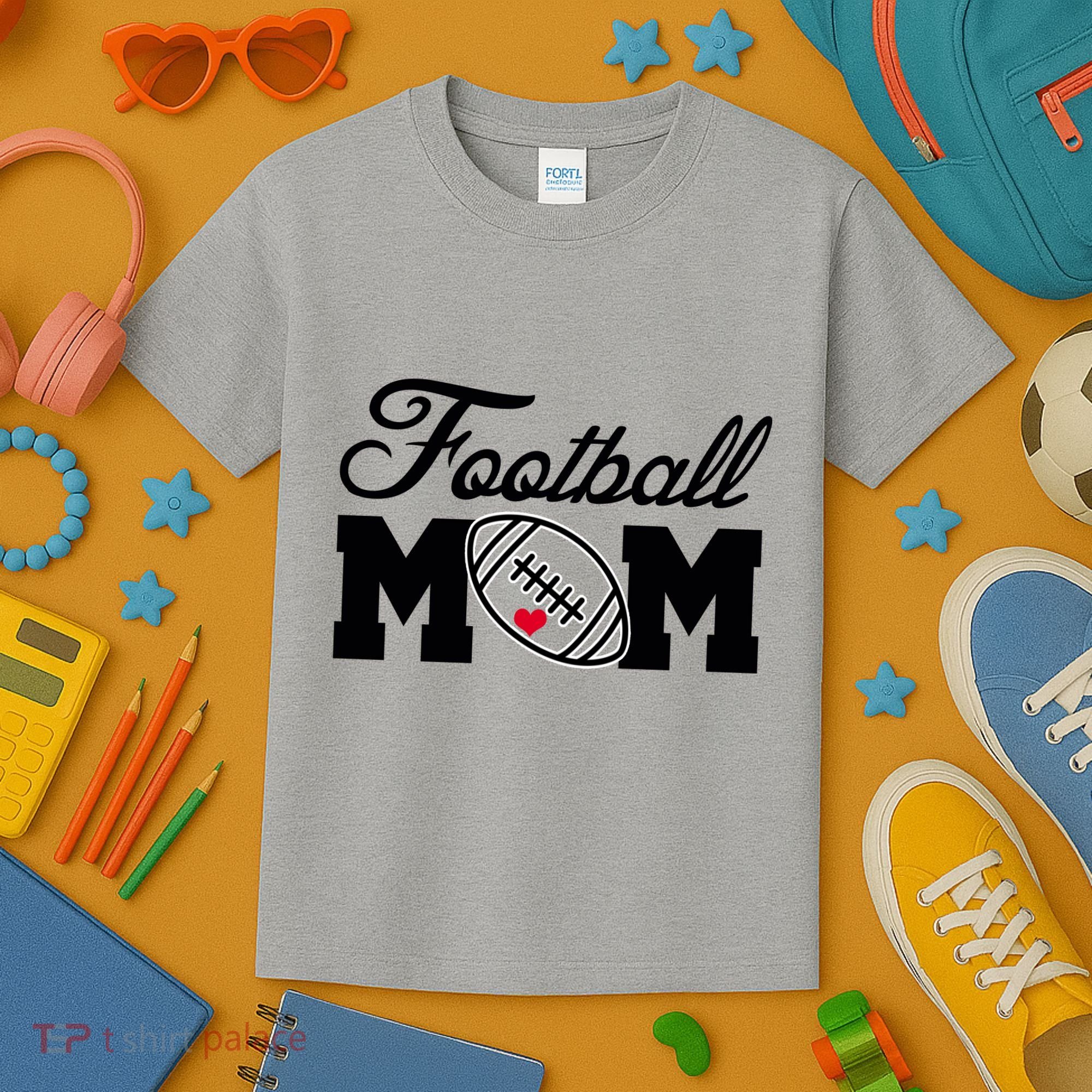 Love Football Mom Cute Gameday Kids T-Shirt