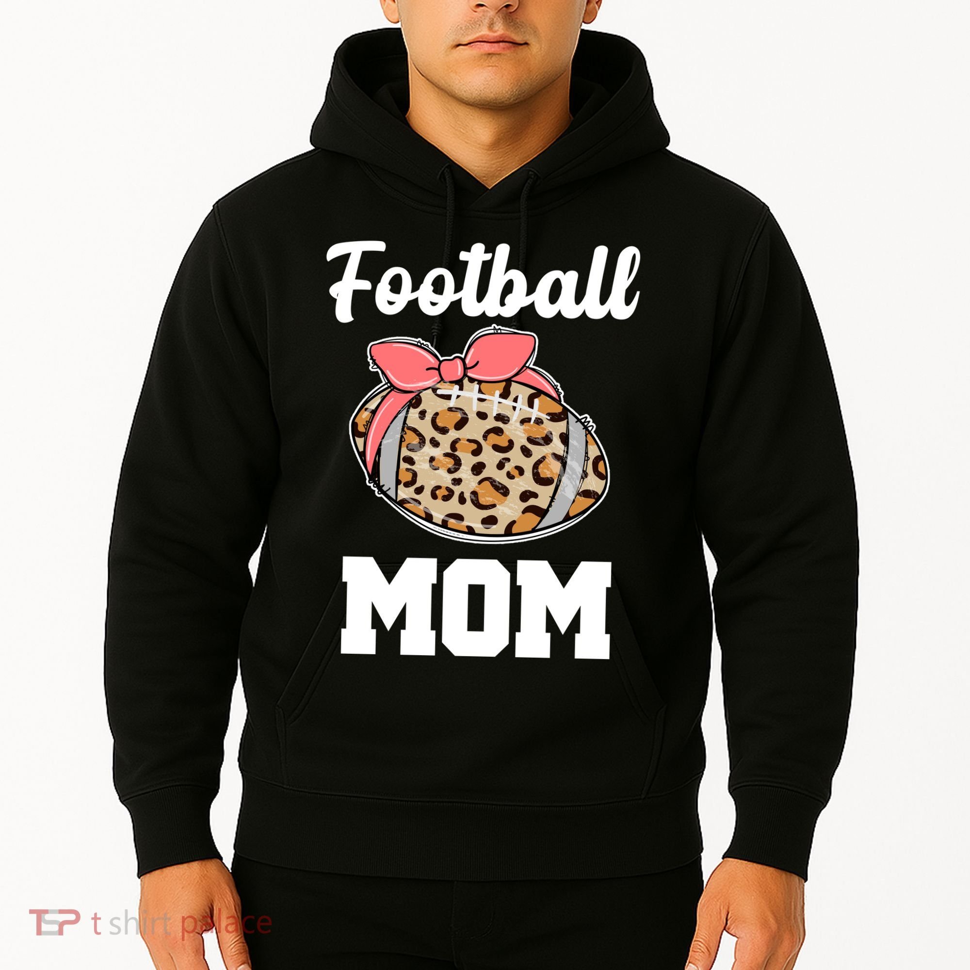 Leopard Football Mom Cute Gift Hoodie