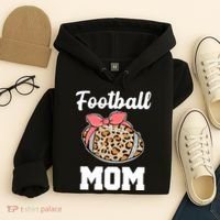 Leopard Football Mom Cute Gift Hoodie thumb 4