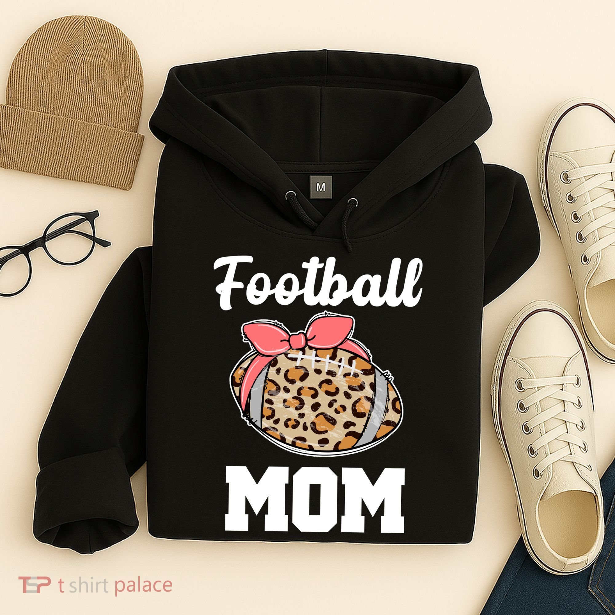 Leopard Football Mom Cute Gift Hoodie