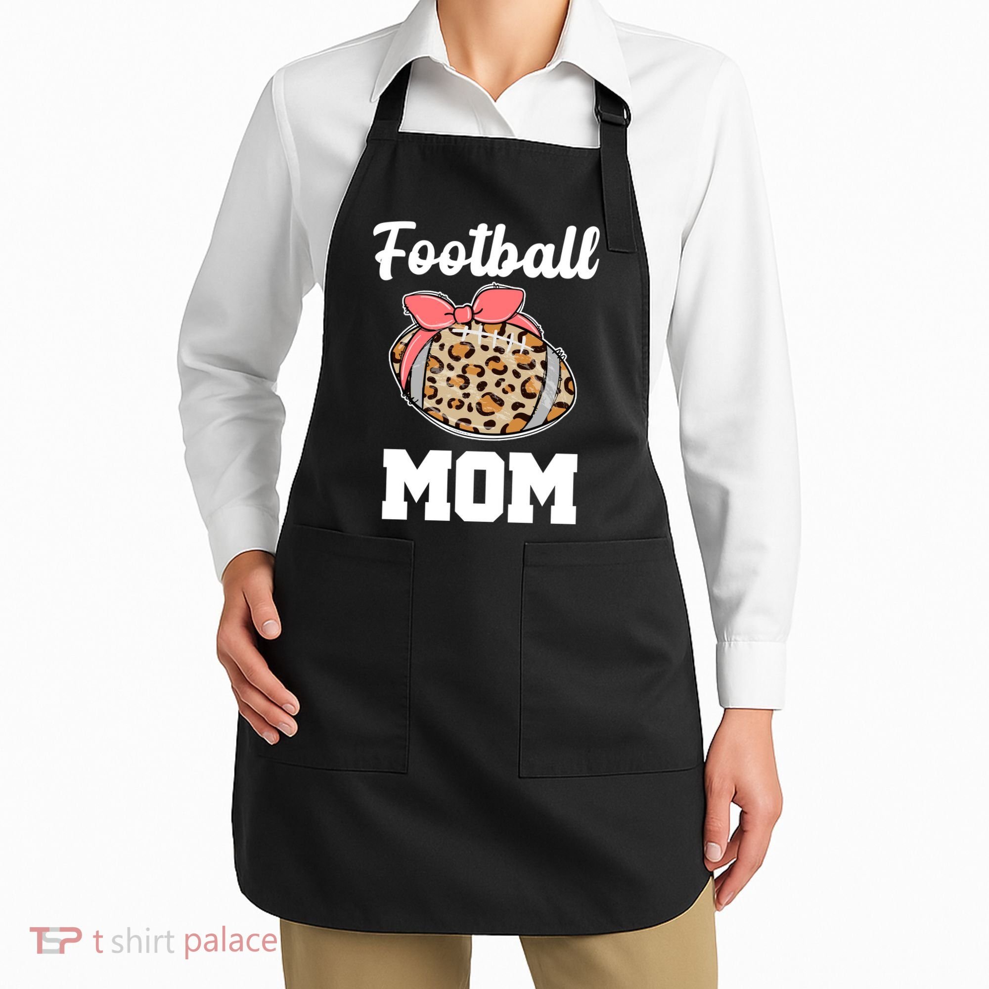 Leopard Football Mom Cute Gift Apron