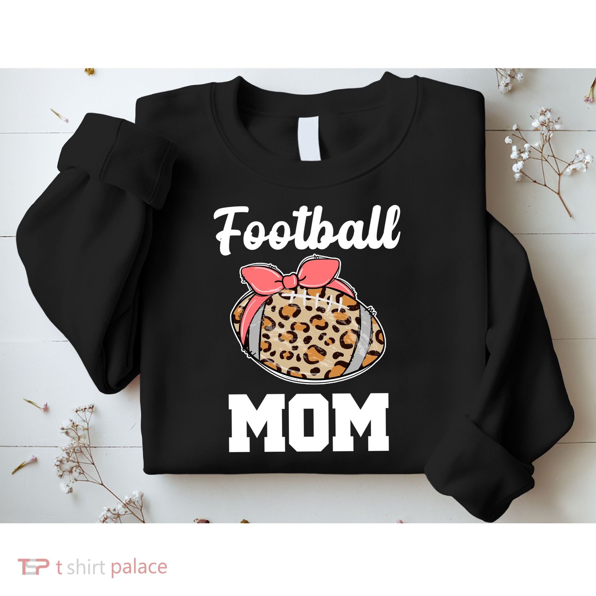 Leopard Football Mom Cute Gift Sweatshirt
