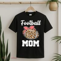 Leopard Football Mom Cute Gift T-Shirt thumb 2