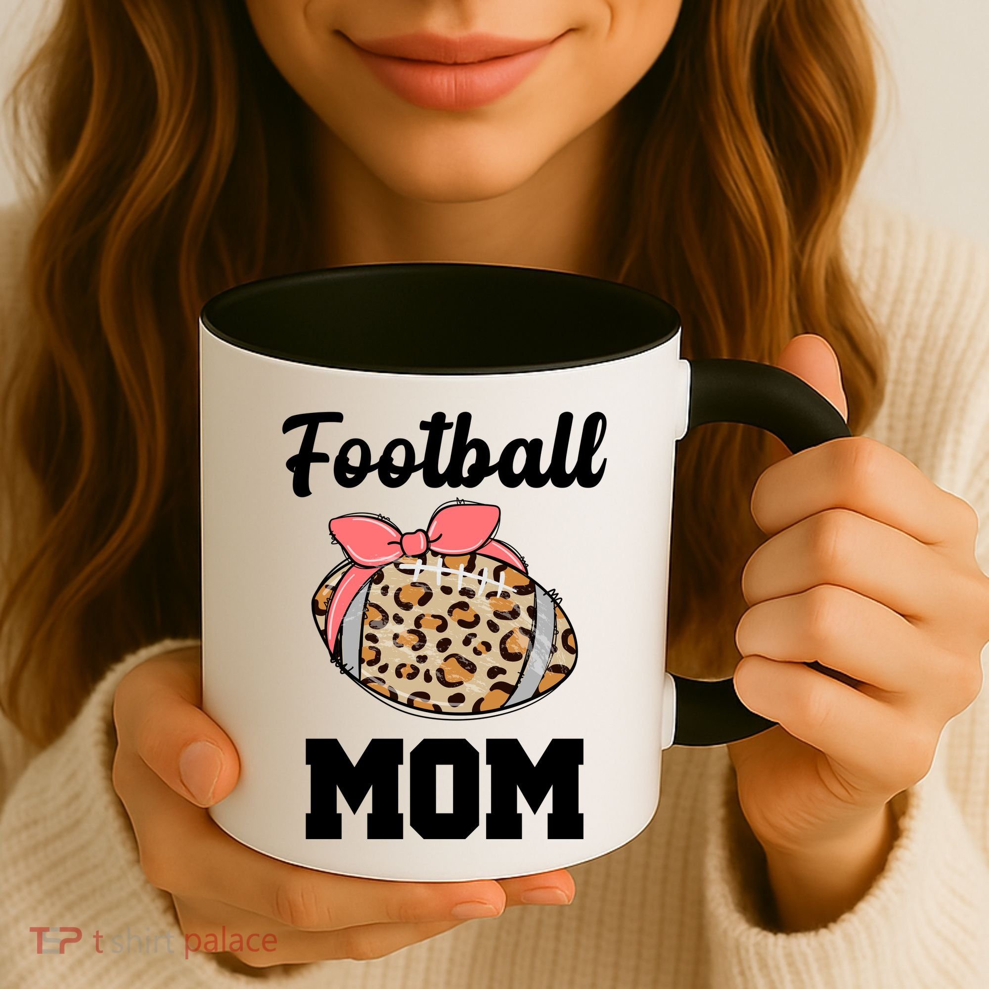 Leopard Football Mom Cute Gift Coffee Mug
