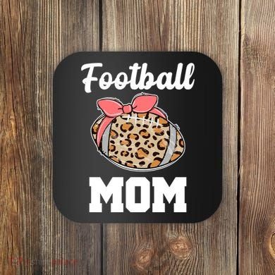 Leopard Football Mom Cute Gift Coaster