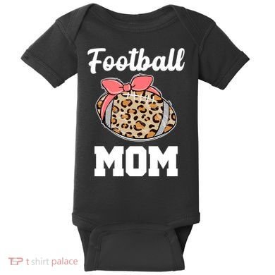 Leopard Football Mom Cute Gift Baby Bodysuit