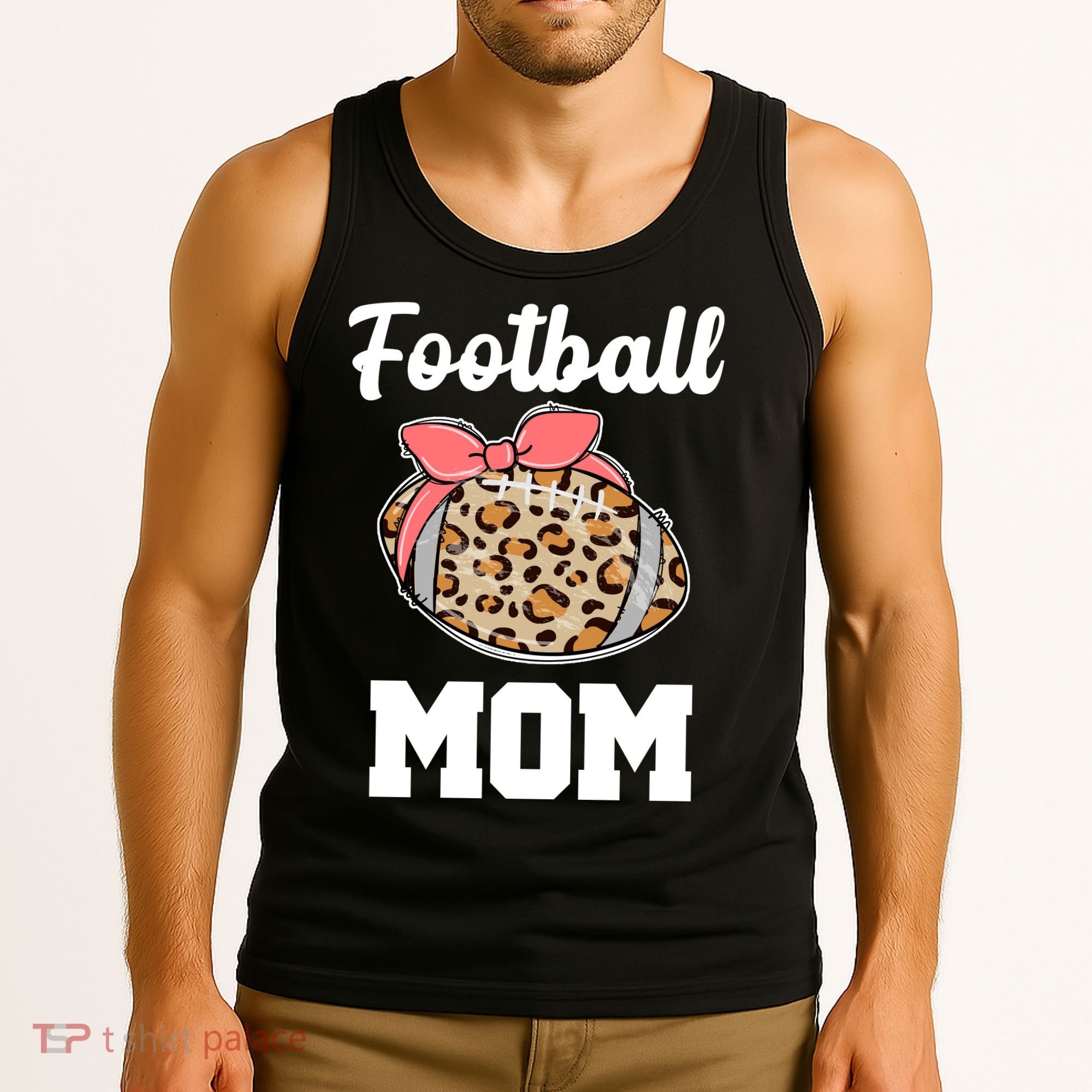 Leopard Football Mom Cute Gift Tank Top