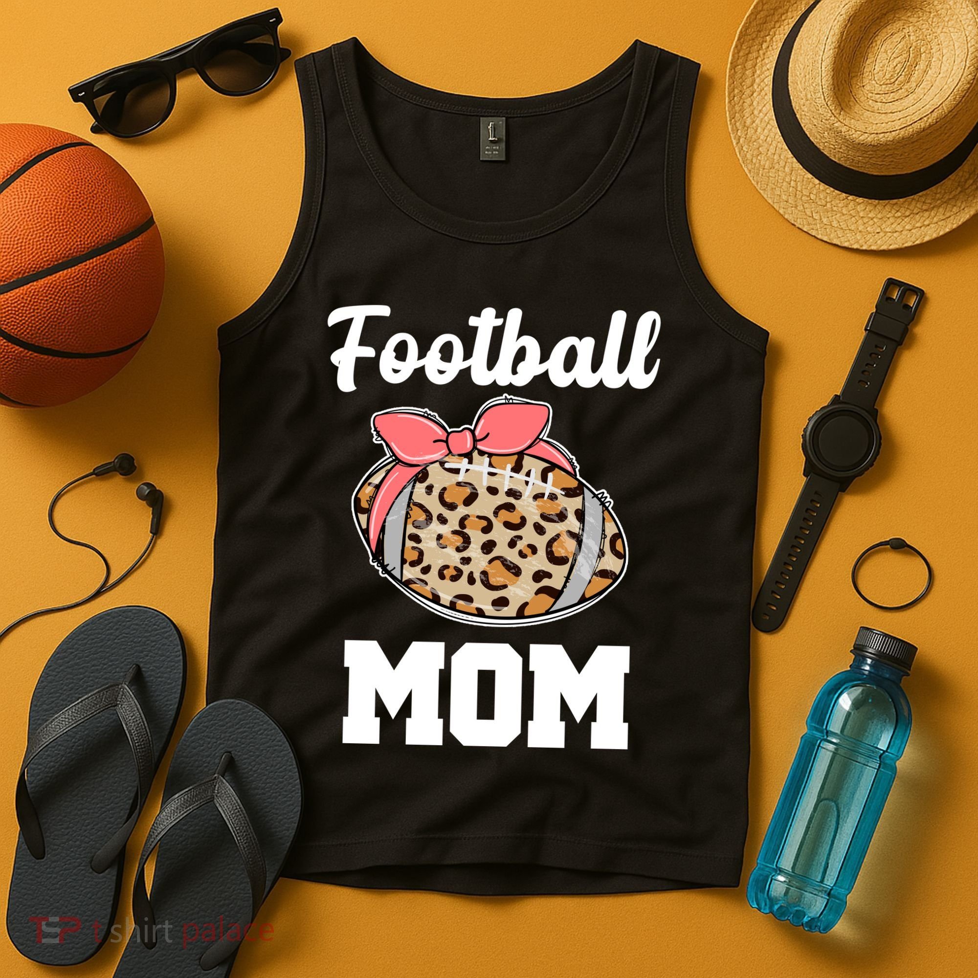 Leopard Football Mom Cute Gift Tank Top