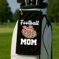 Leopard Football Mom Cute Gift Golf Towel thumb 2