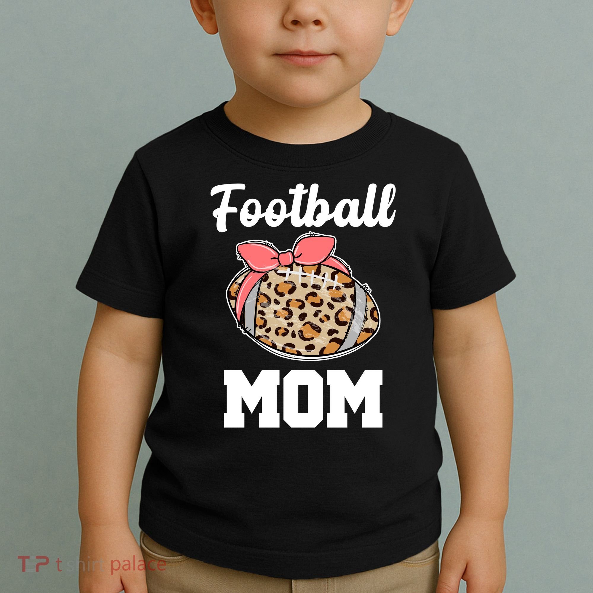 Leopard Football Mom Cute Gift Toddler T-Shirt