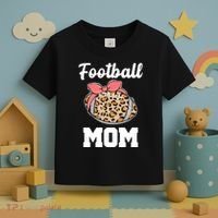 Leopard Football Mom Cute Gift Toddler T-Shirt thumb 3