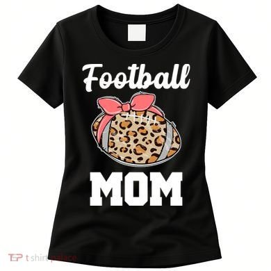 Leopard Football Mom Cute Gift Women's T-Shirt