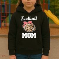 Leopard Football Mom Cute Gift Kids Hoodie thumb 3