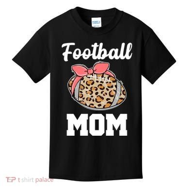 Leopard Football Mom Cute Gift Kids T-Shirt