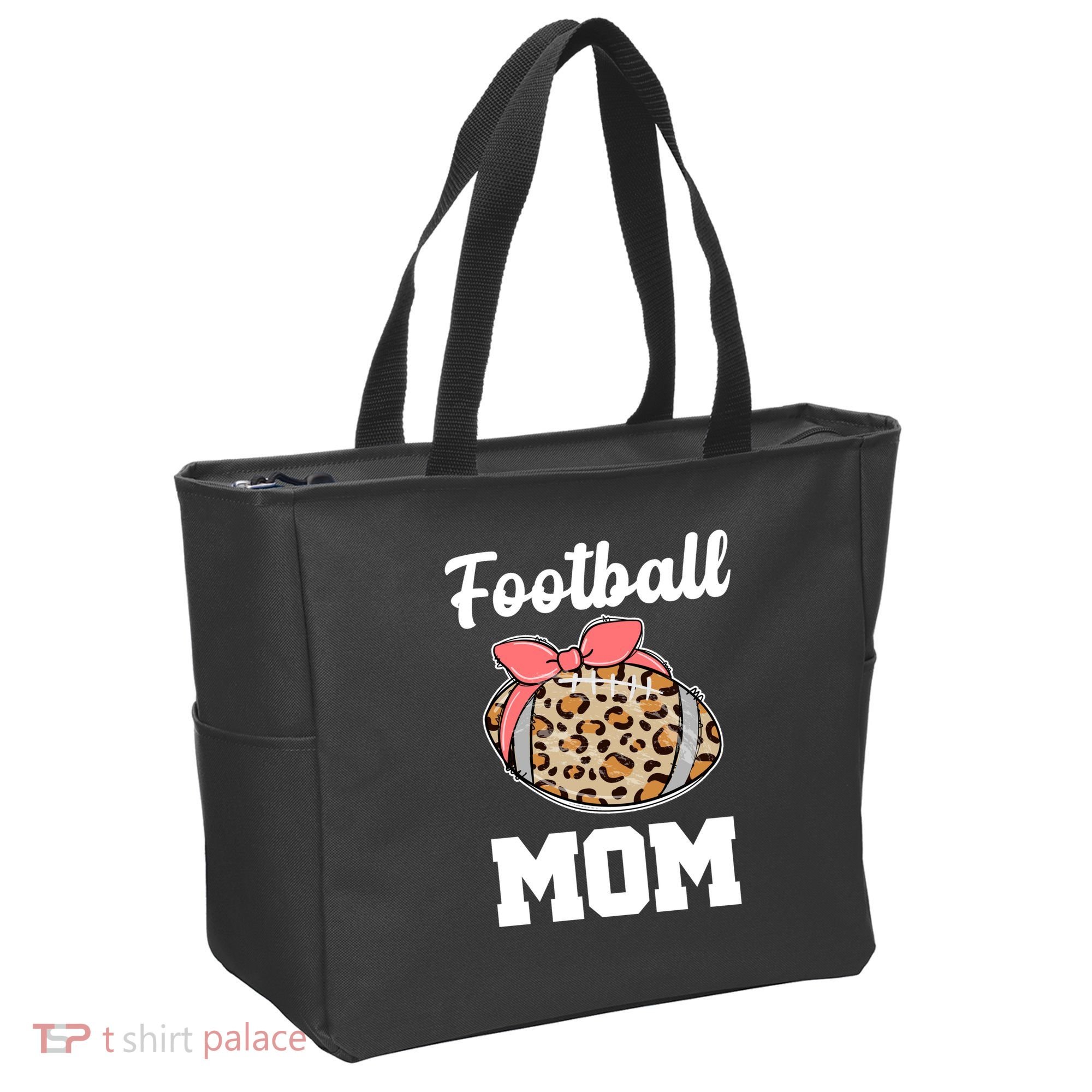 Leopard Football Mom Cute Gift Tote Bag
