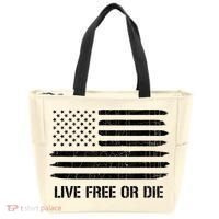 Live Free Or Die 2nd Amendment American Flag Tote Bag thumb 0