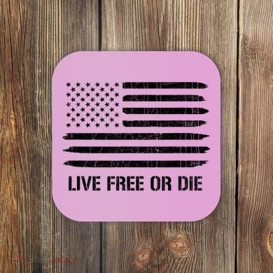 Live Free Or Die 2nd Amendment American Flag Coaster