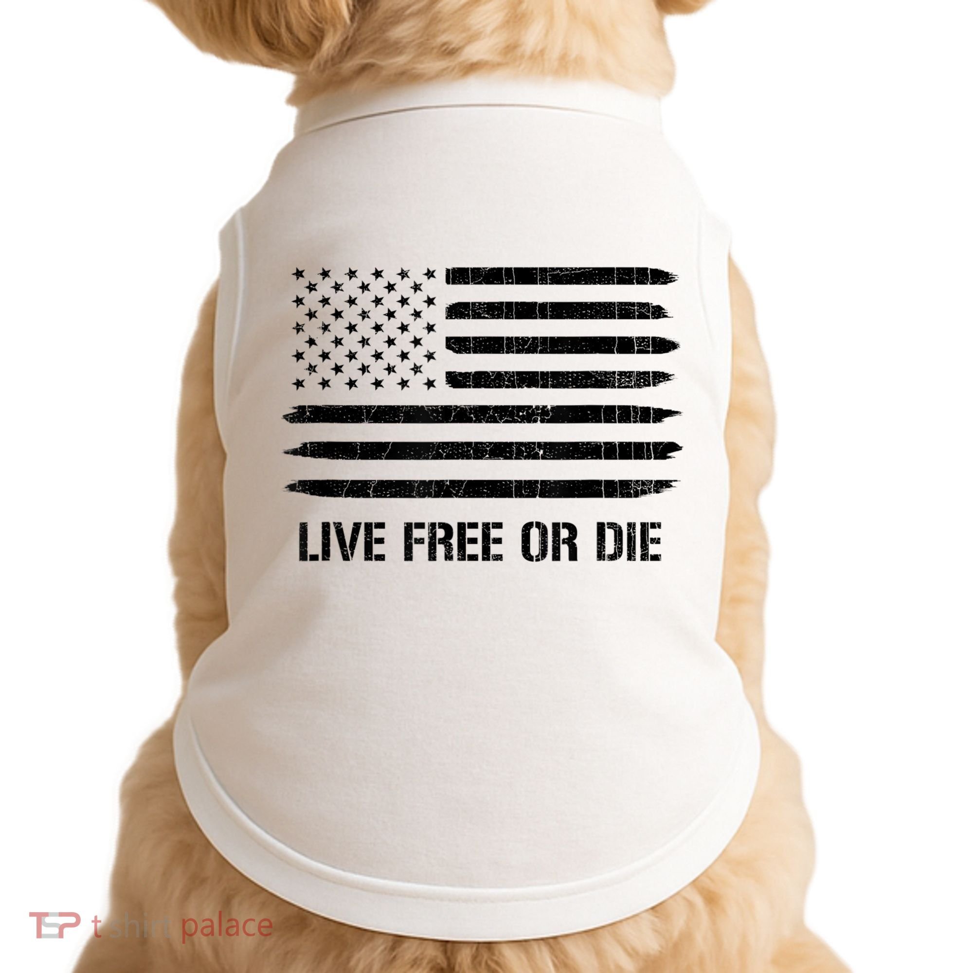 Live Free Or Die 2nd Amendment American Flag Doggie Tank