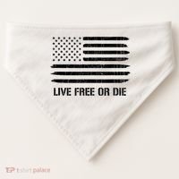 Live Free Or Die 2nd Amendment American Flag USA-Made Doggie Bandana thumb 0