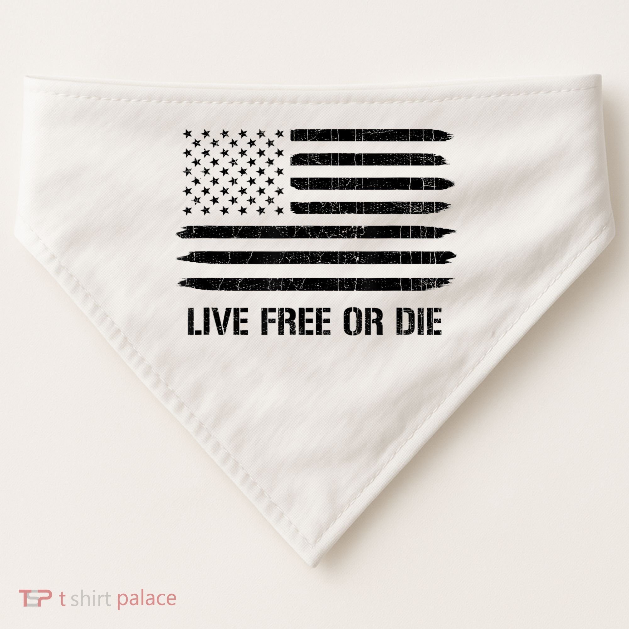 Live Free Or Die 2nd Amendment American Flag USA-Made Doggie Bandana
