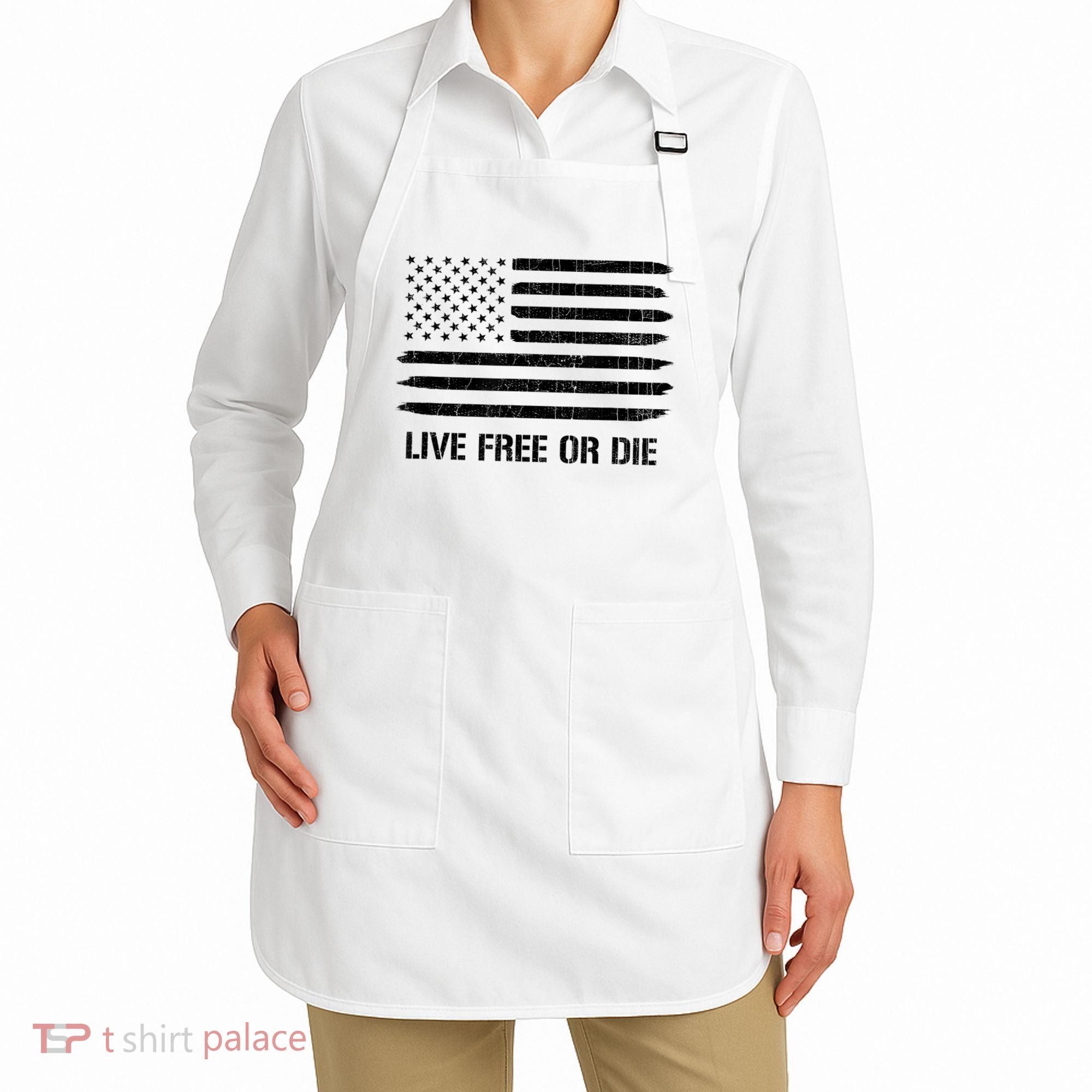 Live Free Or Die 2nd Amendment American Flag Apron