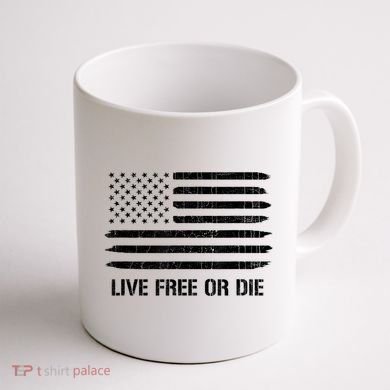 Live Free Or Die 2nd Amendment American Flag Coffee Mug back