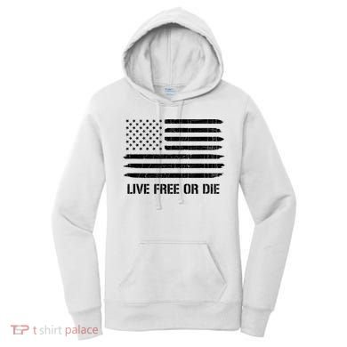 Live Free Or Die 2nd Amendment American Flag Women's Hoodie