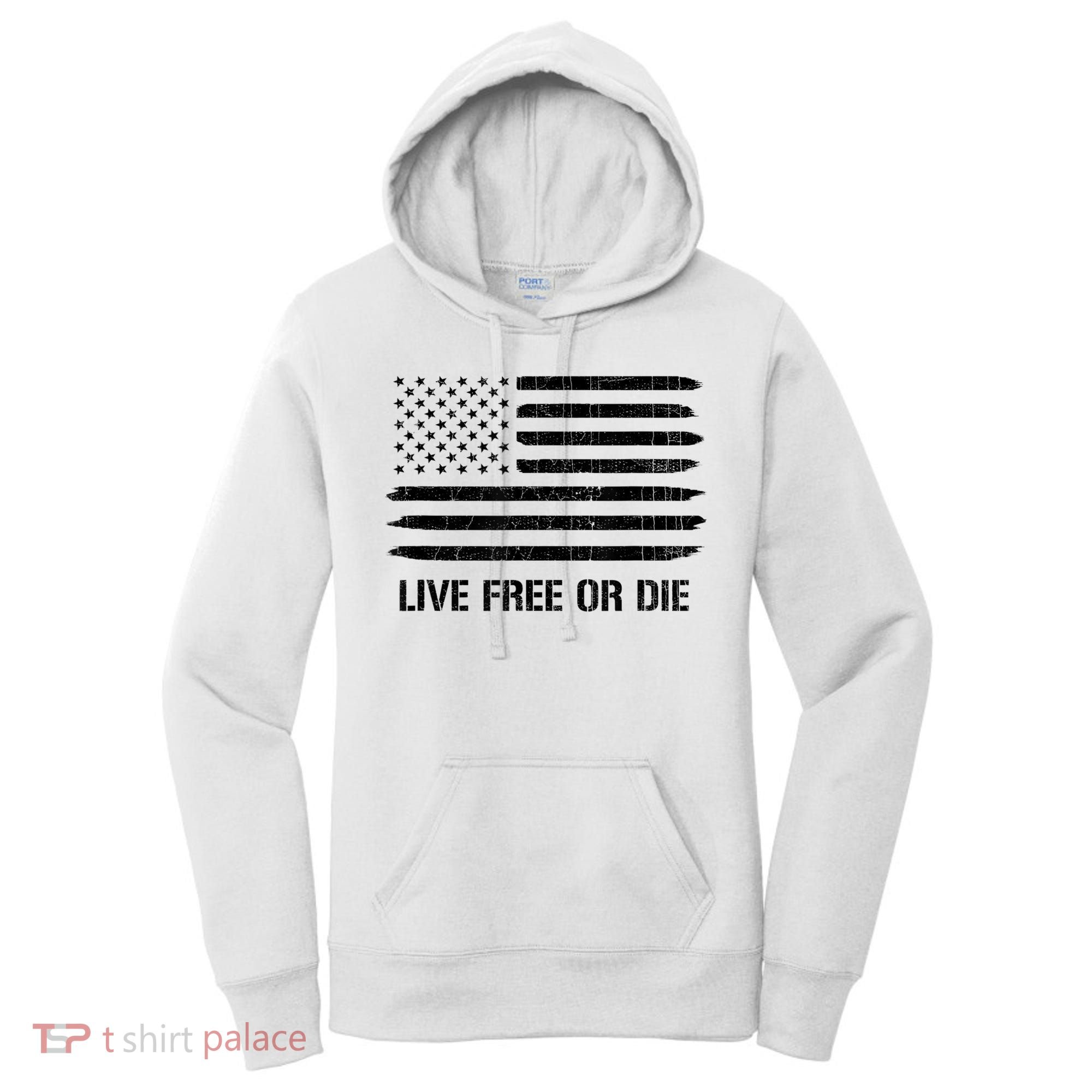 Live Free Or Die 2nd Amendment American Flag Women's Hoodie