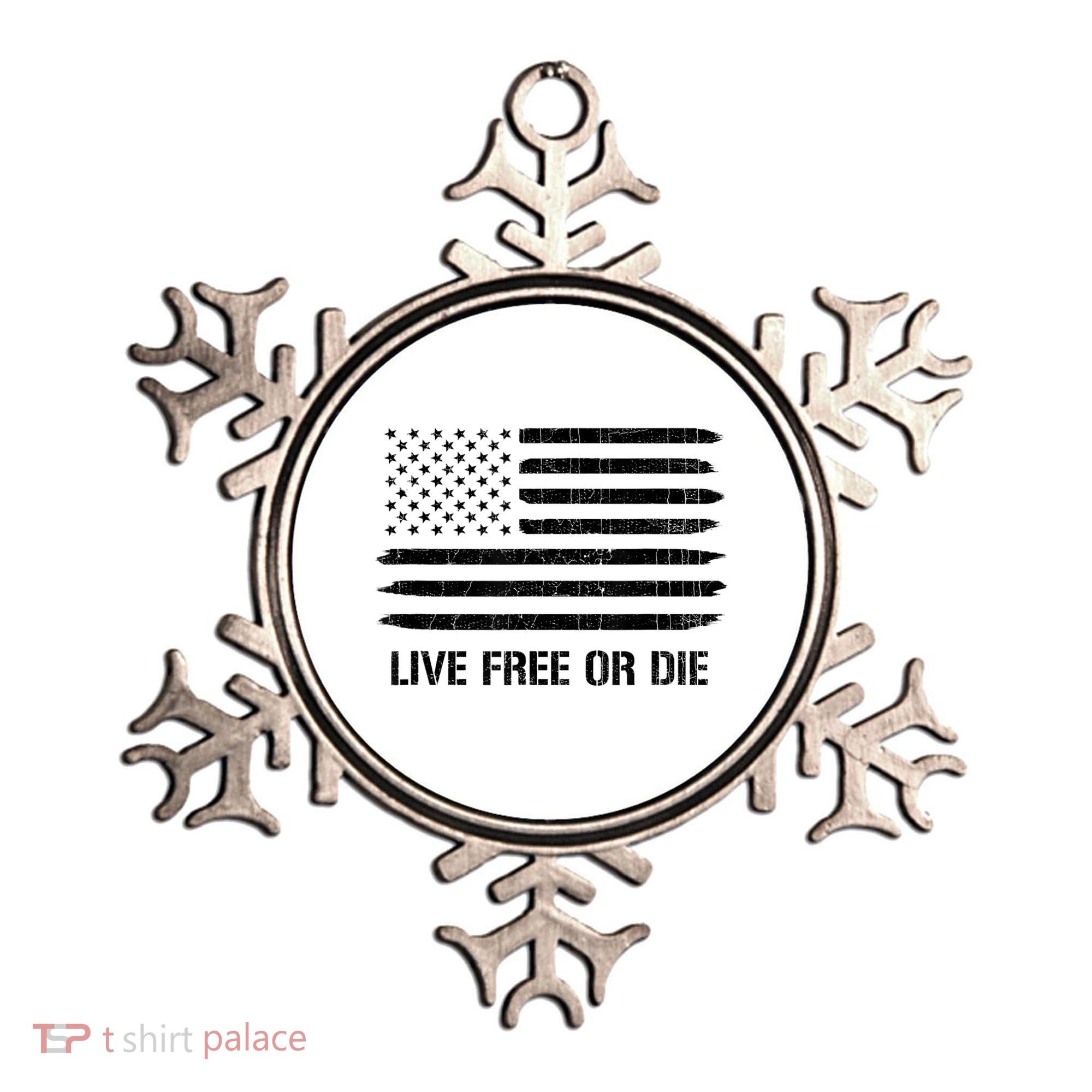 Live Free Or Die 2nd Amendment American Flag Ornament