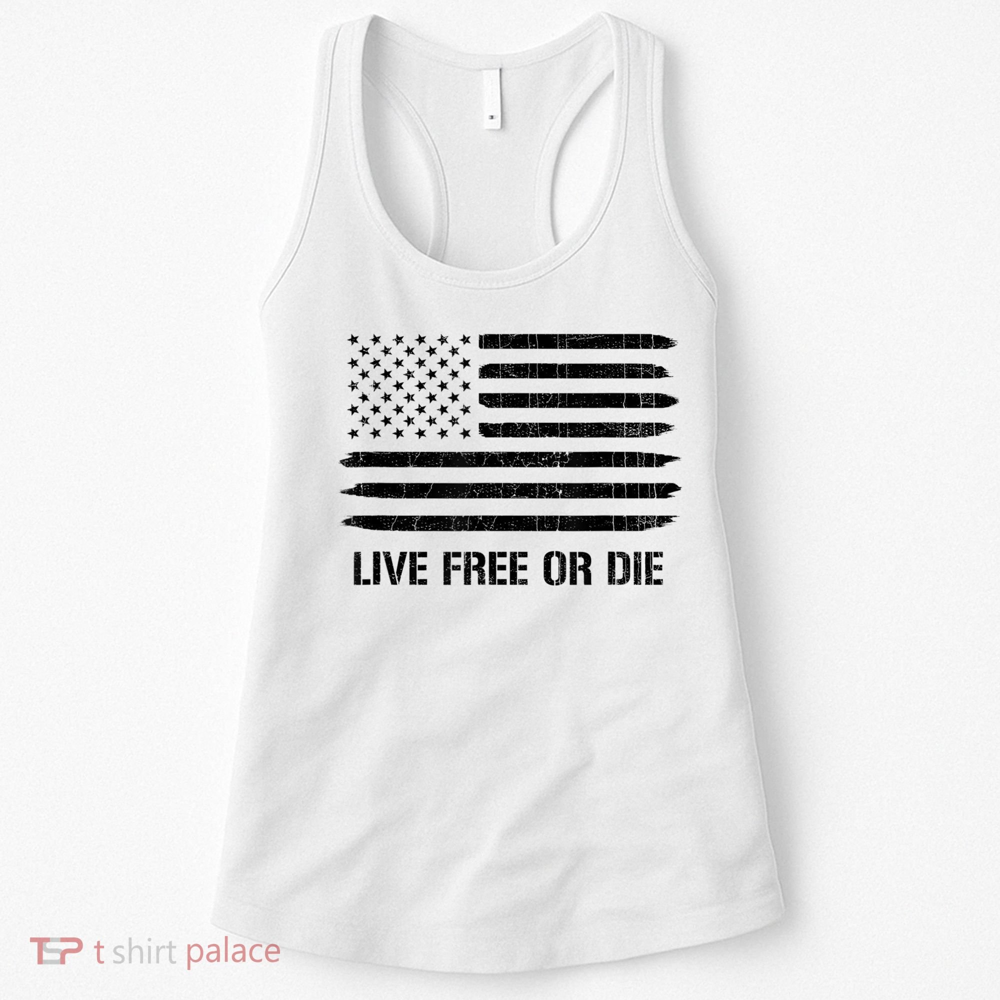 Live Free Or Die 2nd Amendment American Flag Women's Tank Top