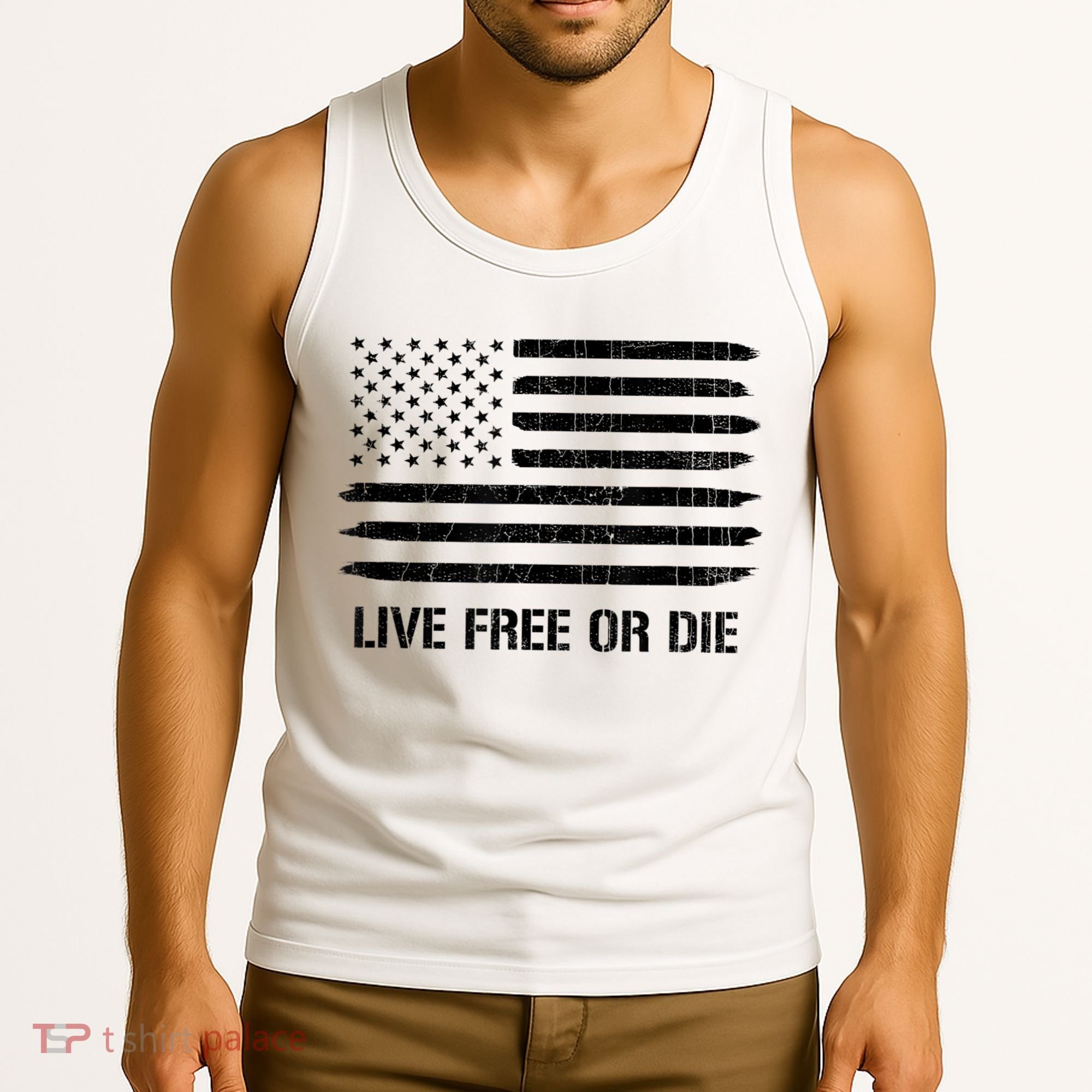 Live Free Or Die 2nd Amendment American Flag Tank Top