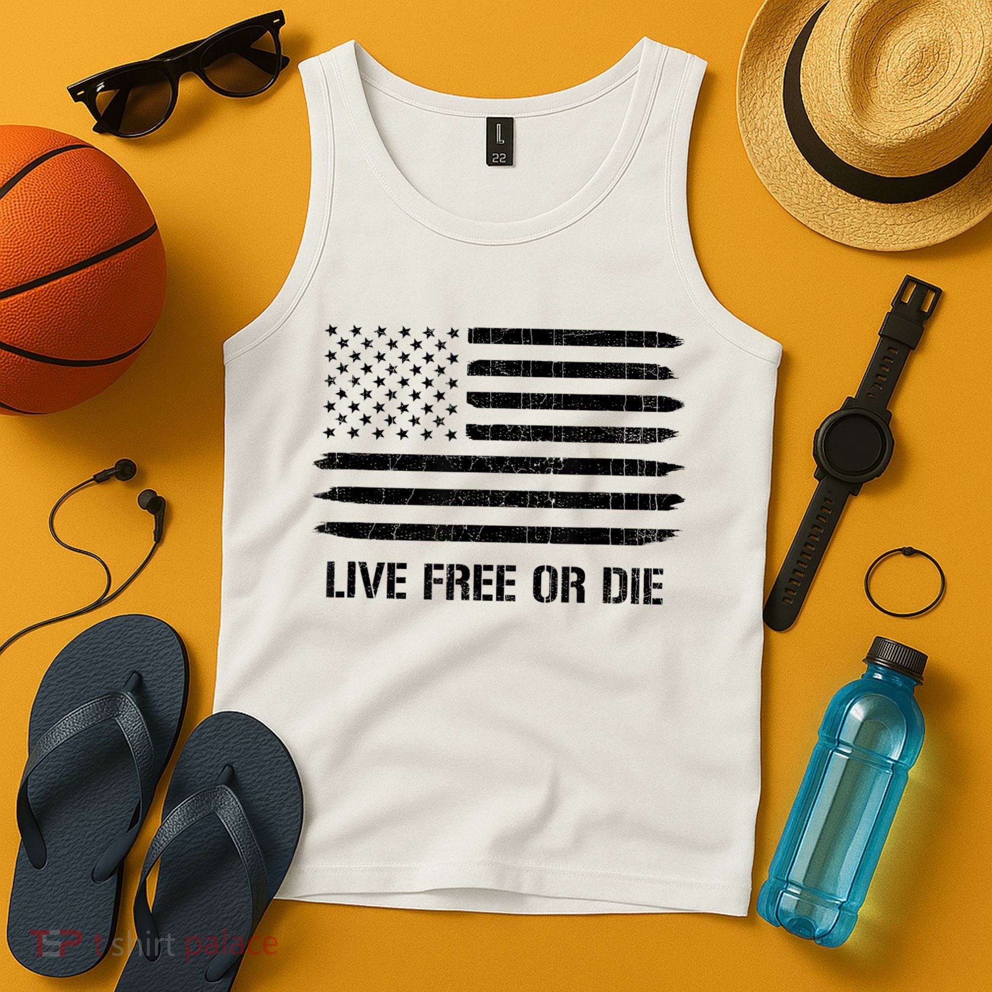 Live Free Or Die 2nd Amendment American Flag Tank Top
