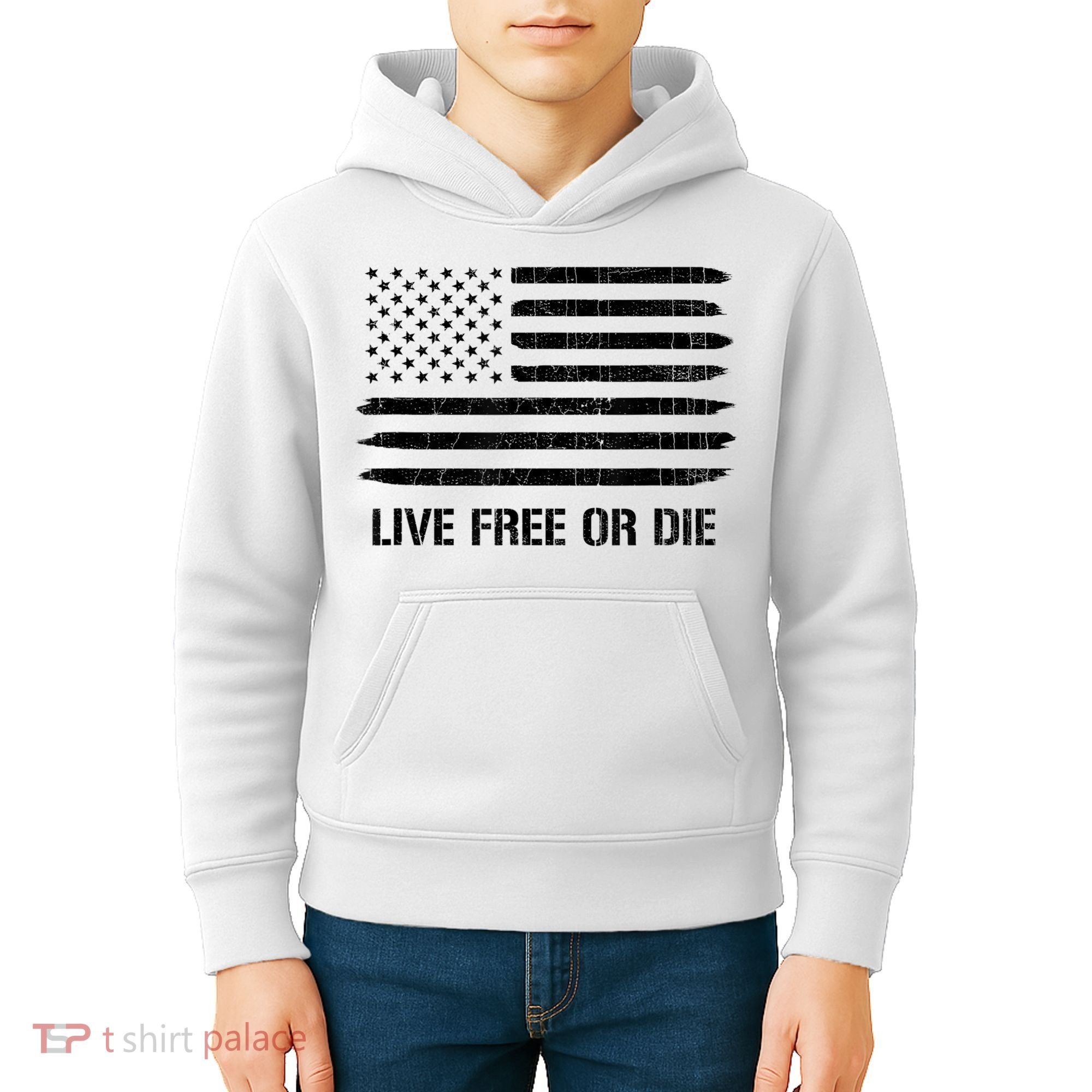 Live Free Or Die 2nd Amendment American Flag Kids Hoodie