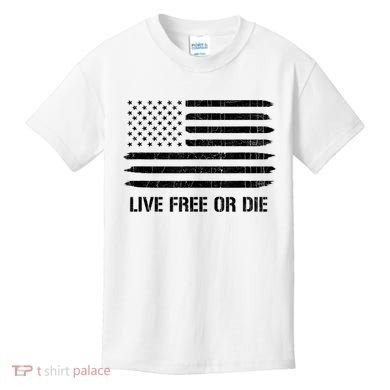 Live Free Or Die 2nd Amendment American Flag Kids T-Shirt